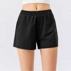 ❤️3X20 DANSKIN NOW Women Basic Cotton Blend Black Shorts | L 12-14